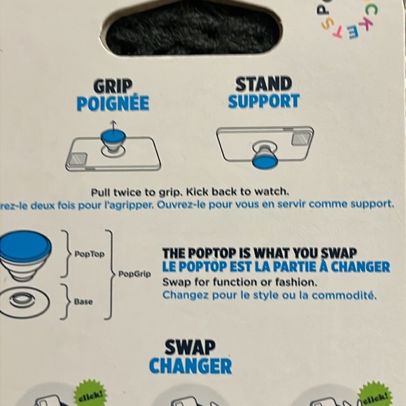 NIP NWT Popsockets Popgrip for cellphone clear with glitter - Picture 3 of 7